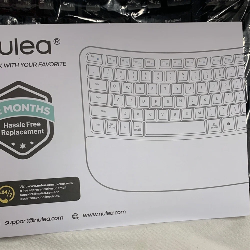 Nulea RT Keyboard Wave Keys Wireless Ergonomic Keyboard
